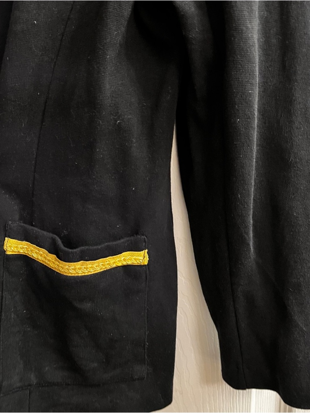 CHAR ~ BLACK DOUBLE BREASTED GOLD TRIM BLAZER ~ 12 - Picture 7 of 12